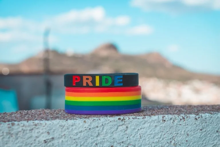 a colorful rainbow colored object