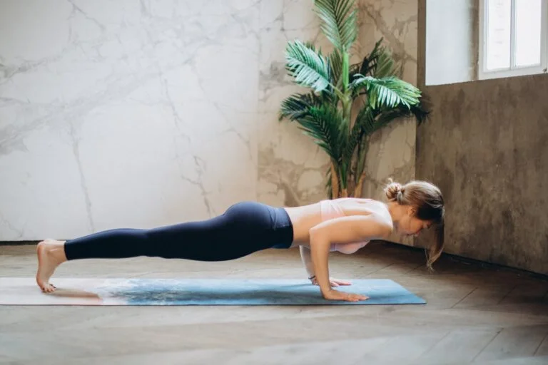 a person doing yoga